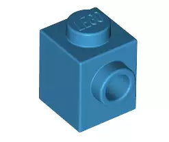 LEGO Sondersteine 87087 Stein 1x1 mit Noppe an einer Seite, dunkel-azurblau