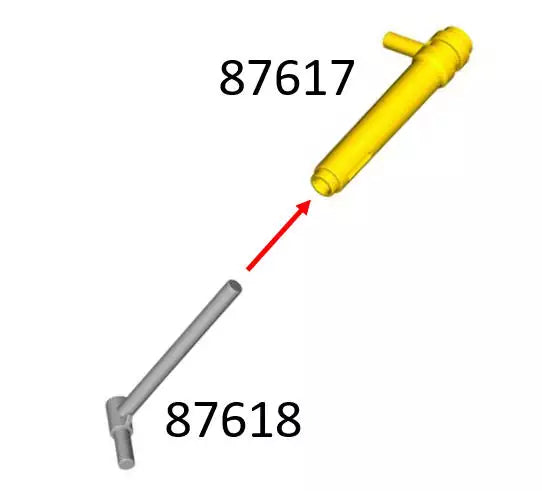 LEGO Stangen 87618 5L mit Griff, hellgrau