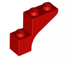 LEGO Steine 88292 Bogensteinsegment 1x3x2, rot