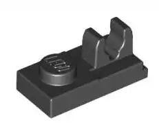 LEGO Sonderplatten 92280 Platte 1x2 oben mit Clip, schwarz