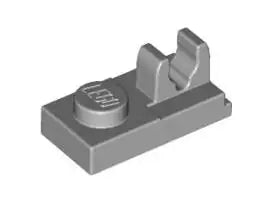LEGO Sonderplatten 92280 Platte 1x2 oben mit Clip, hellgrau