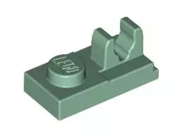 LEGO Sonderplatten 92280 Platte 1x2 oben mit Clip, sandgrün