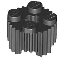 LEGO Steine 92947 Säulenstein 2x2 mit Achsloch, geriffelt, schwarz
