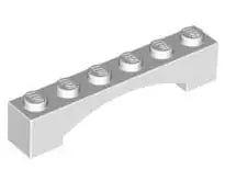 LEGO Steine 92950 Bogenstein 1x6, weiß
