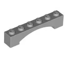 LEGO Steine 92950 Bogenstein 1x6, hellgrau