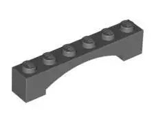 LEGO Steine 92950 Bogenstein 1x6, dunkelgrau