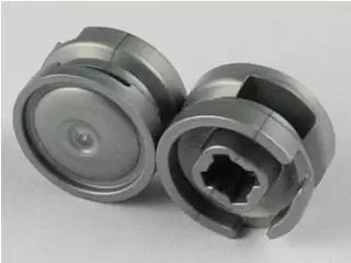 LEGO Räder und Reifen 93594 Felge 11 x 6mm mit glatter Radkappe (Radachsloch), mattsilber
