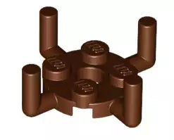 LEGO Sonderplatten 98284 Platte rund 2x2 mit Pinloch und 4 vertikalen Armen, rotbraun
