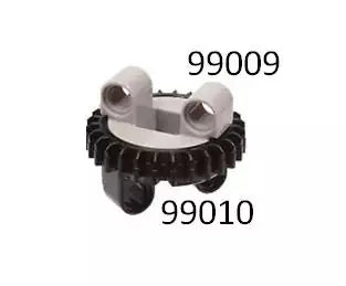 LEGO Technic 99009 Drehkranz Unterteil (2 Pinlöcher), hellgrau