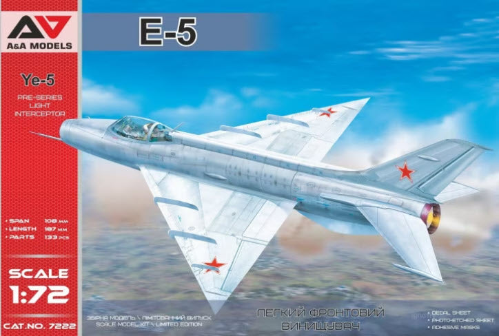 A&A Models 7222 Ye-5 Pre-series light interceptor, 1:48