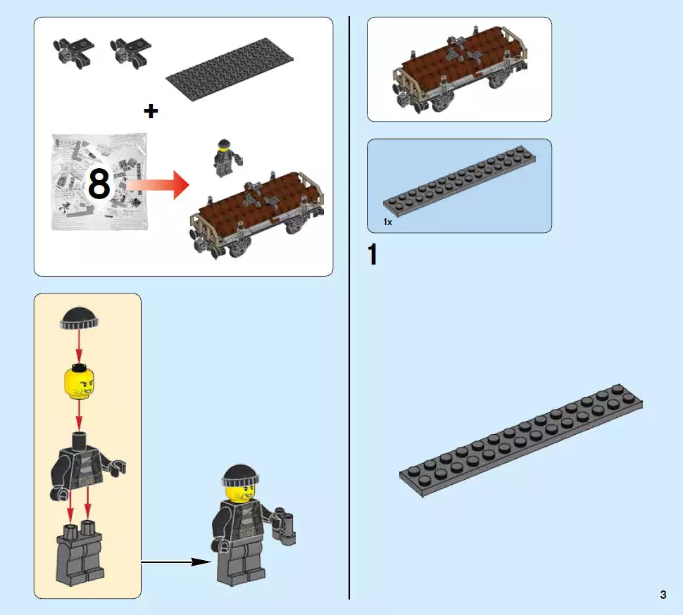 Bauanleitung: LEGO City EZ60198-3 Holzwaggon