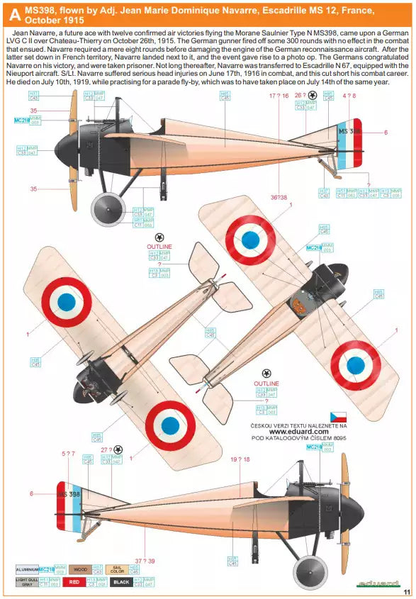 Eduard 8095 Morane Saulnier Type N, ProfiPACK edition, 1:48