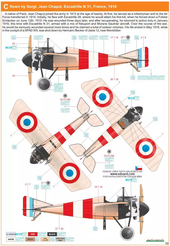 Eduard 8095 Morane Saulnier Type N, ProfiPACK edition, 1:48