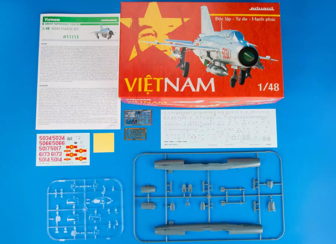 Inhalt: Eduard 11115 Vietnam - MIG-21PFM - Limited Edition, 1:48