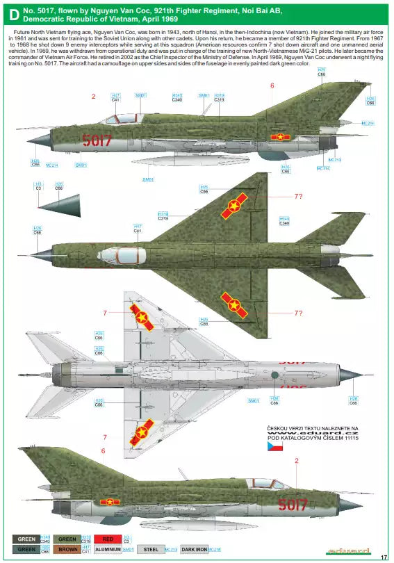 Eduard 11115 Vietnam - MIG-21PFM - Limited Edition, 1:48