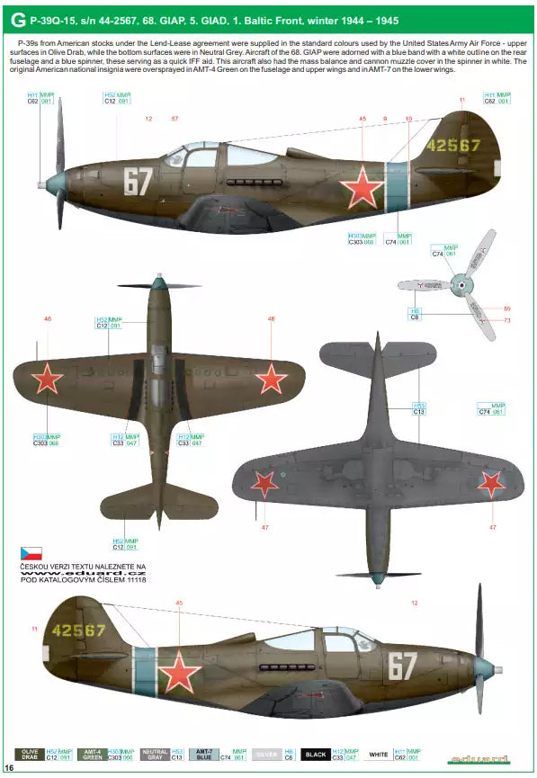 Eduard 11118 Bella / P-39 Airacobra in Red Army service, Dual Combo - Limited Edition, 1:48