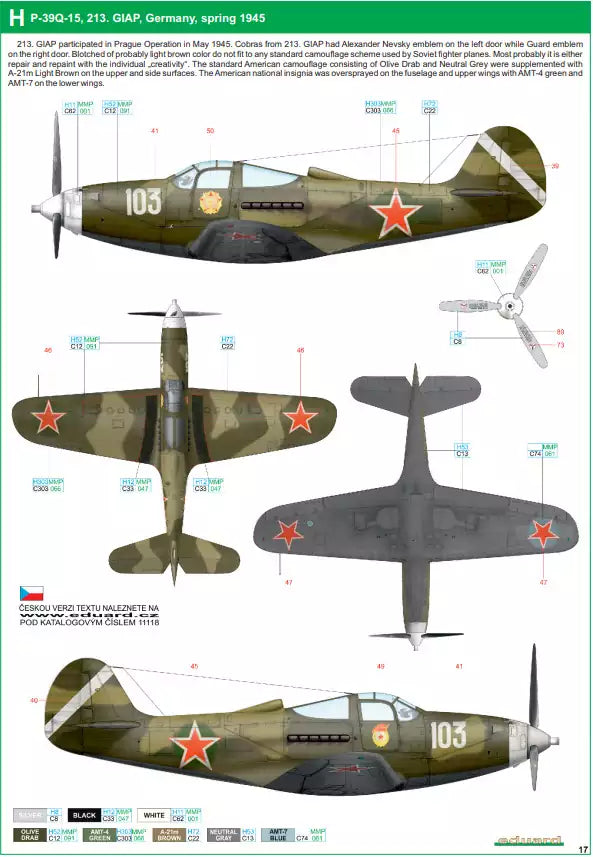Eduard 11118 Bella / P-39 Airacobra in Red Army service, Dual Combo - Limited Edition, 1:48