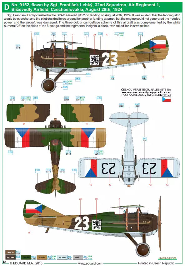 Eduard 11123 Legie - SPAD XIIIs flown by Czechoslovak pilots - Limited Edition, 1:48