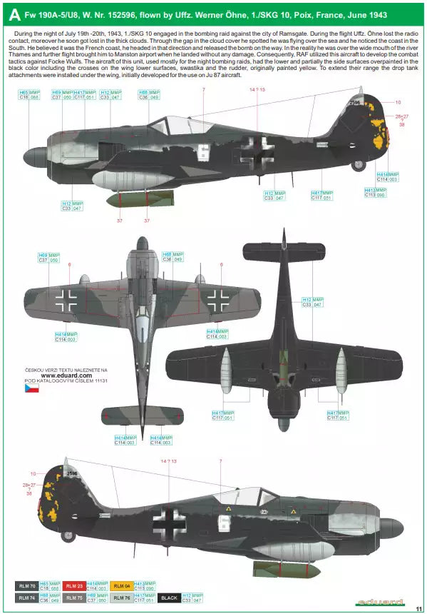 Eduard 11131 Jabo Fw 190A-5/U3 + U8 - Limited Edition, 1:48