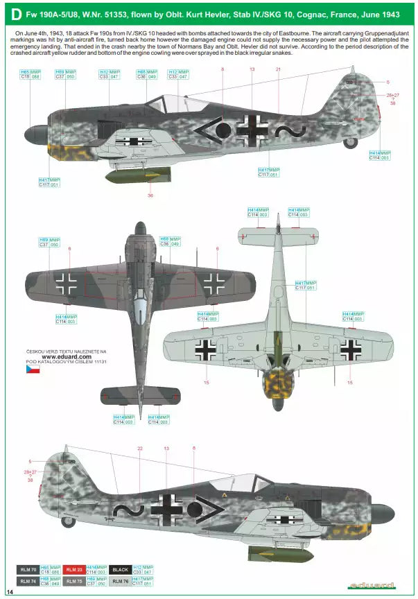 Eduard 11131 Jabo Fw 190A-5/U3 + U8 - Limited Edition, 1:48