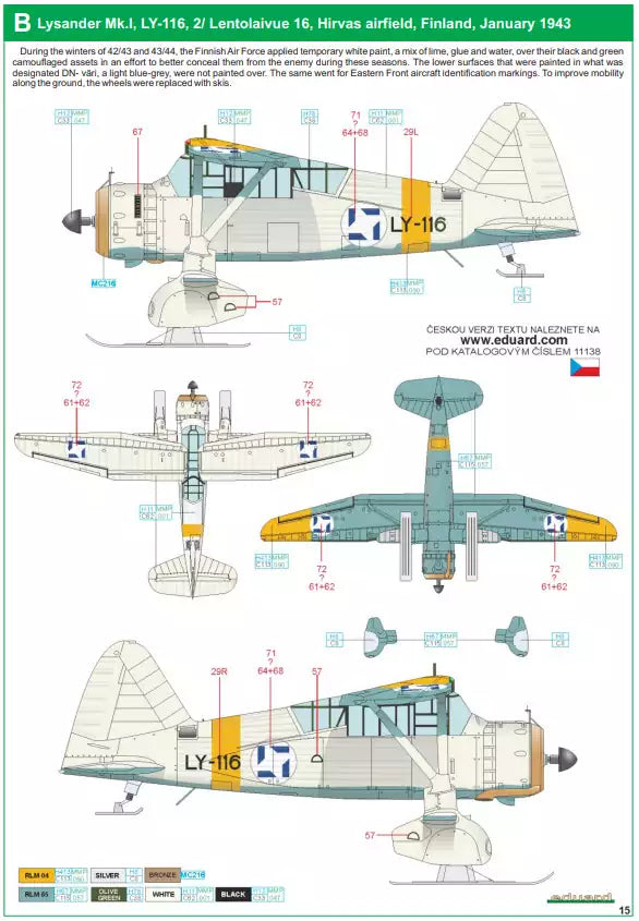 Eduard 11138 Lysander - Limited Edition, 1:48