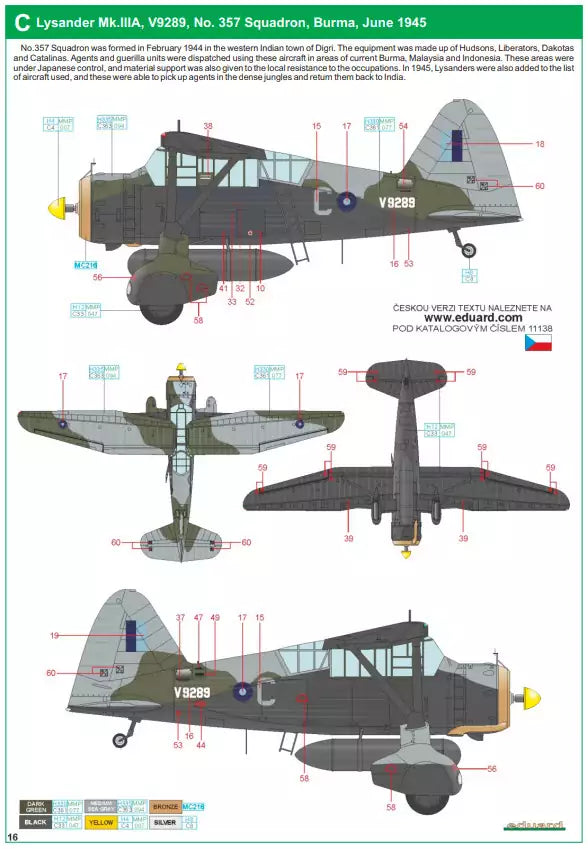 Eduard 11138 Lysander - Limited Edition, 1:48