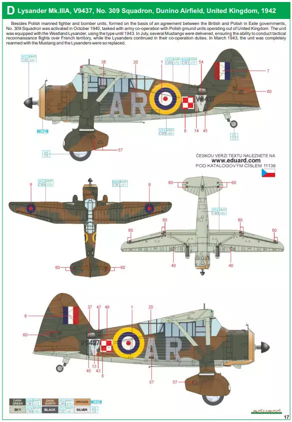 Eduard 11138 Lysander - Limited Edition, 1:48