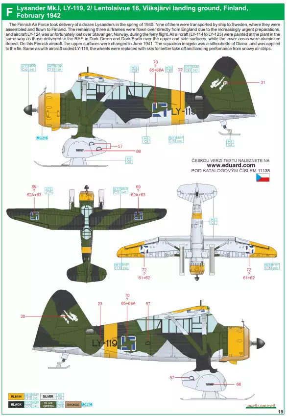 Eduard 11138 Lysander - Limited Edition, 1:48