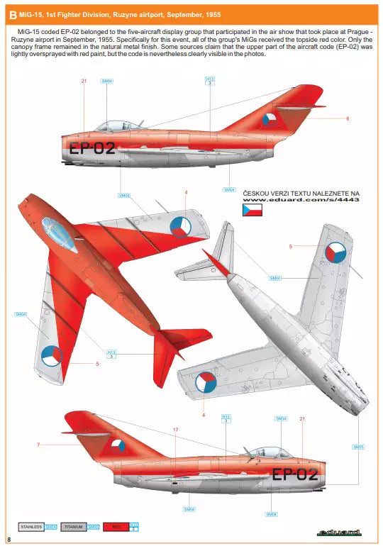 Eduard 4443 MiG-15 -Dual Combo- Super 44, 1:144