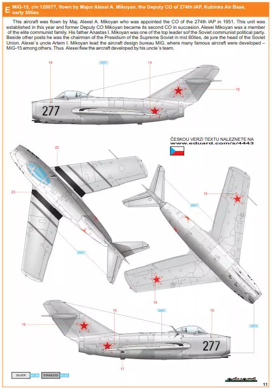 Eduard 4443 MiG-15 -Dual Combo- Super 44, 1:144