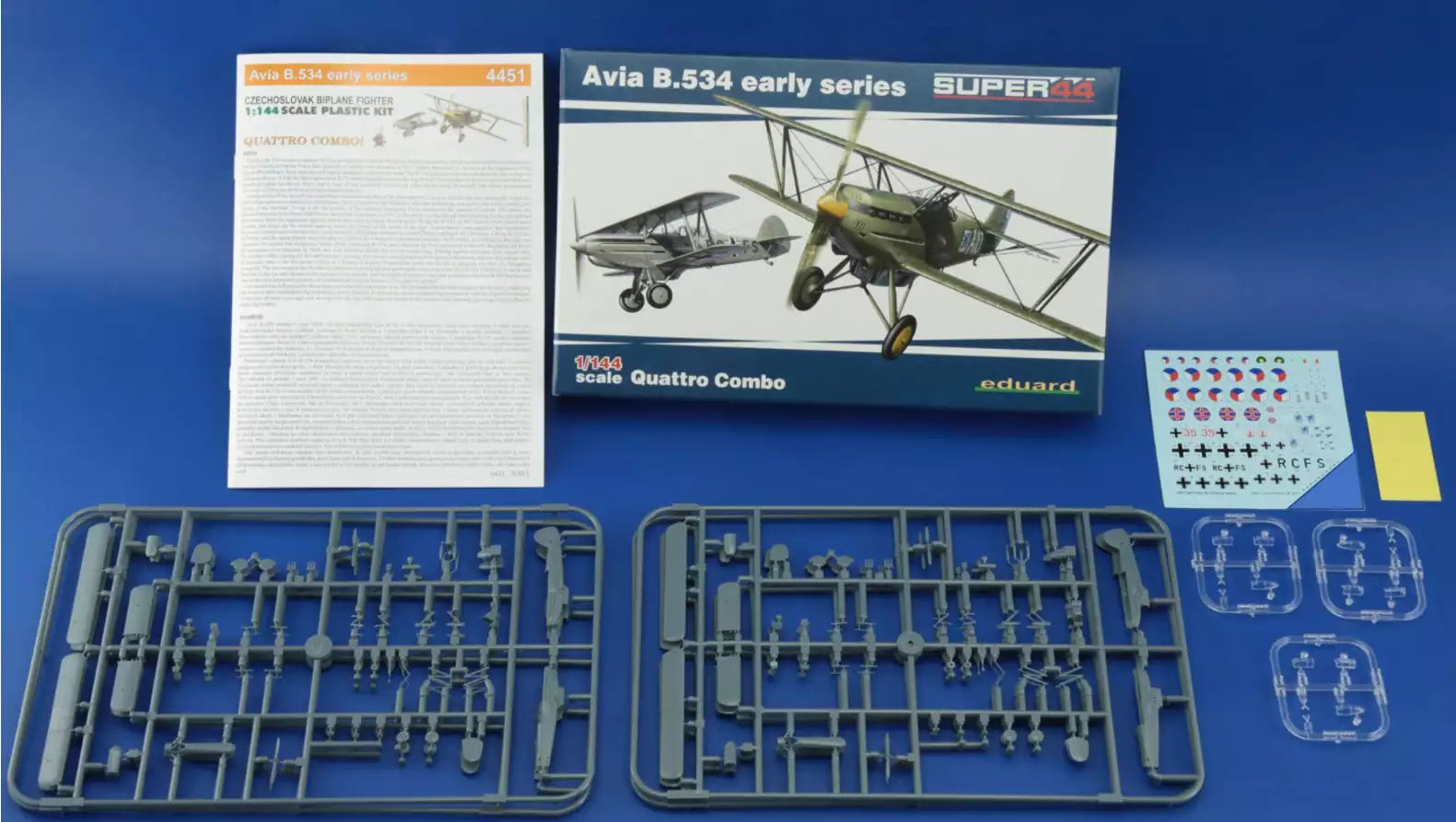 Inhalt: Eduard 4451 Avia B.534 early series -Quattro Combo- Super 44, 1:144