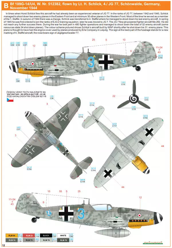 Eduard 82118 Messerschmitt Bf 109G-14, ProfiPACK edition, 1:48