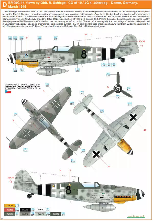 Eduard 82118 Messerschmitt Bf 109G-14, ProfiPACK edition, 1:48