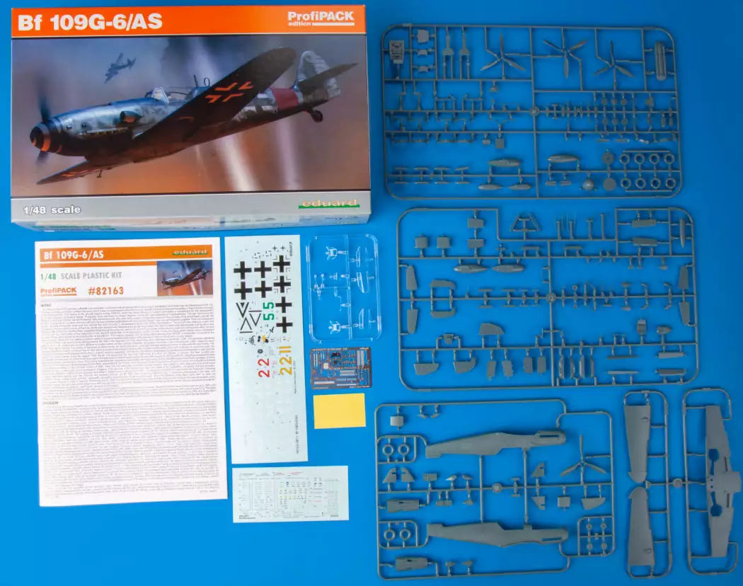 Inhalt: Eduard 82163 Messerschmitt Bf 109G-6/ AS, ProfiPACK edition, 1:48