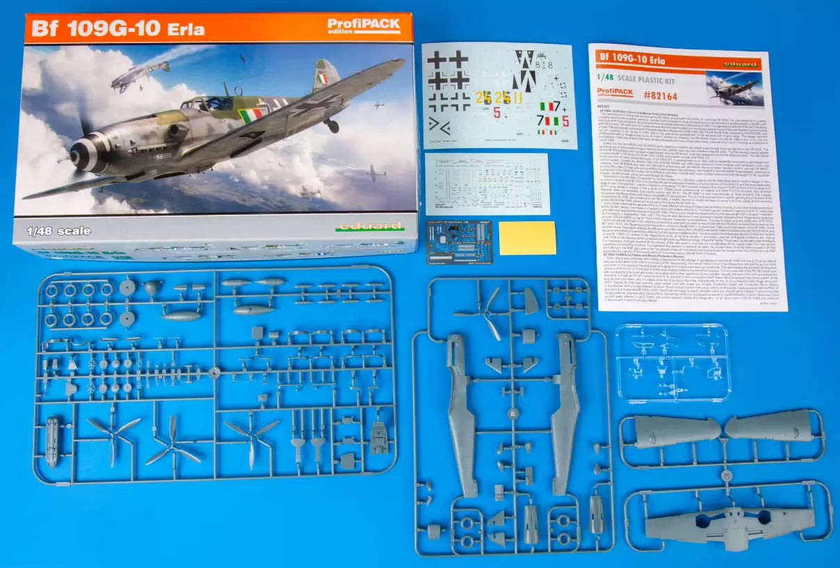 Inhalt: Eduard 82164 Messerschmitt Bf-109G-10 Erla, ProfiPACK edition, 1:48