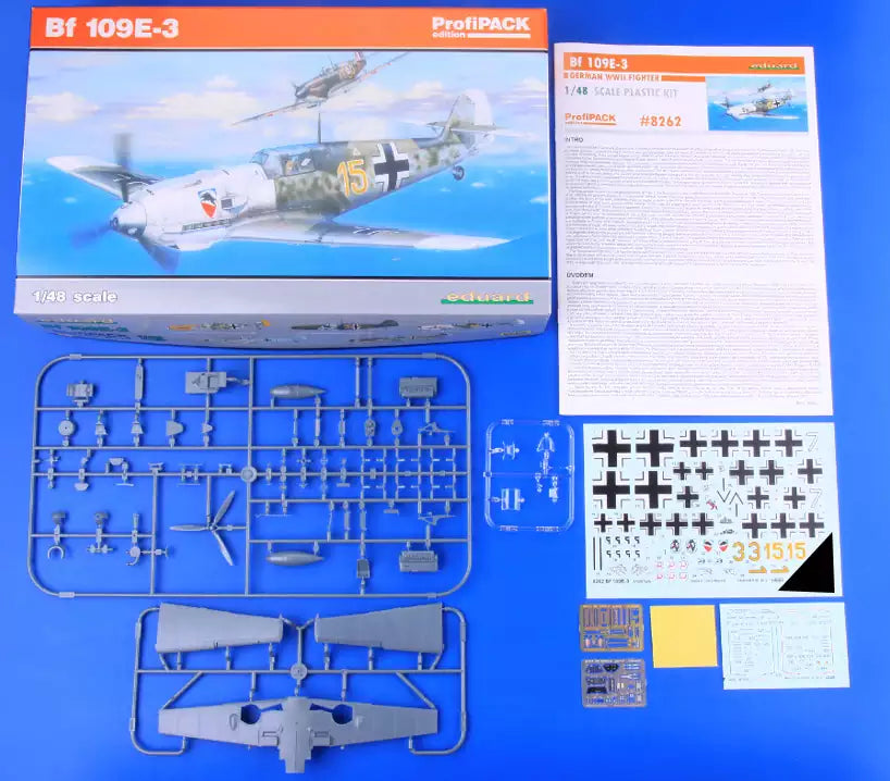 Inhalt: Eduard 8262 Messerschmitt Bf 109E-3, ProfiPACK-Edition, 1:48