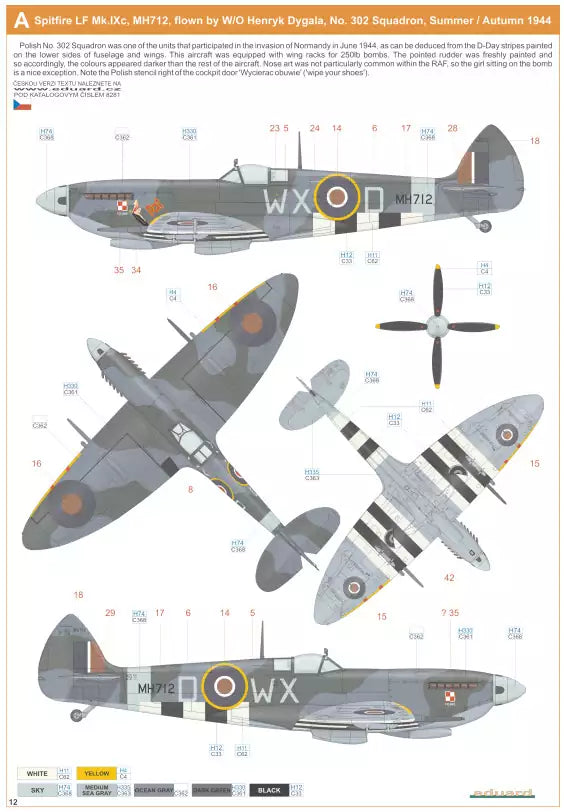 Eduard 8281 Supermarine Spitfire Mk.IXc late version, ProfiPACK edition,  1:48