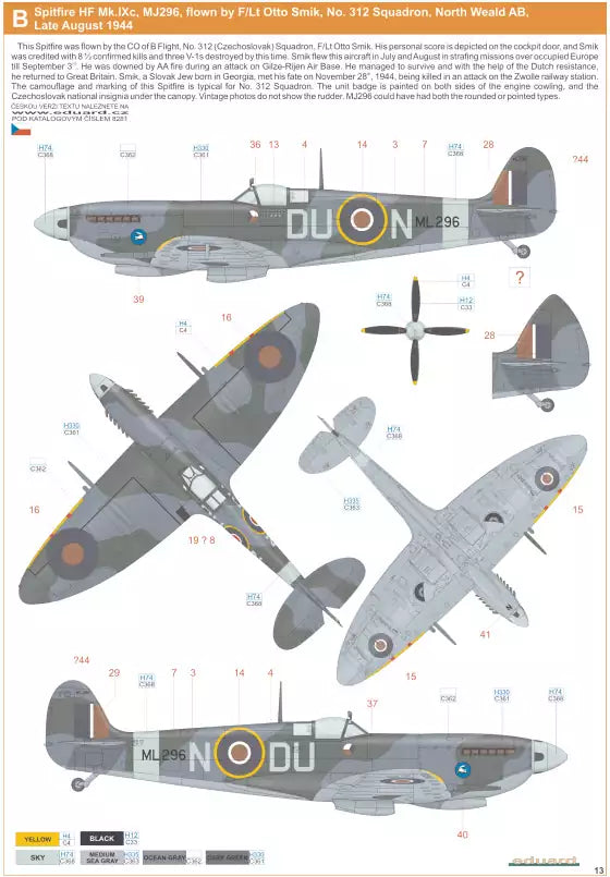 Eduard 8281 Supermarine Spitfire Mk.IXc late version, ProfiPACK edition,  1:48