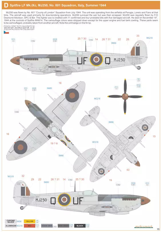 Eduard 8281 Supermarine Spitfire Mk.IXc late version, ProfiPACK edition,  1:48