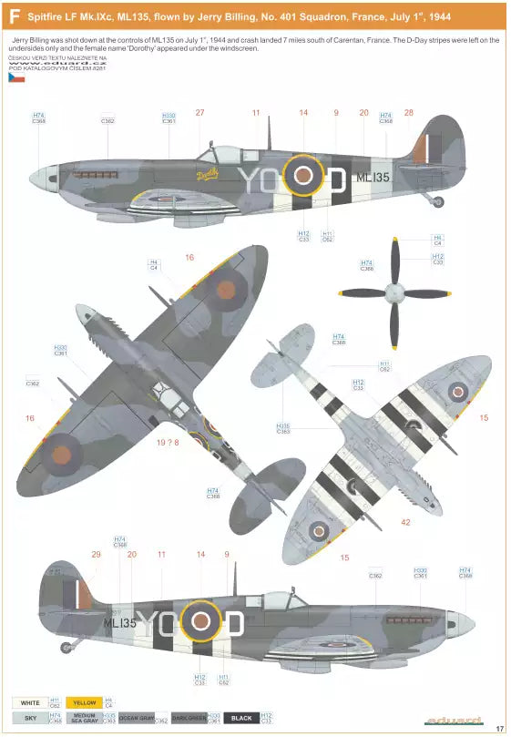 Eduard 8281 Supermarine Spitfire Mk.IXc late version, ProfiPACK edition,  1:48