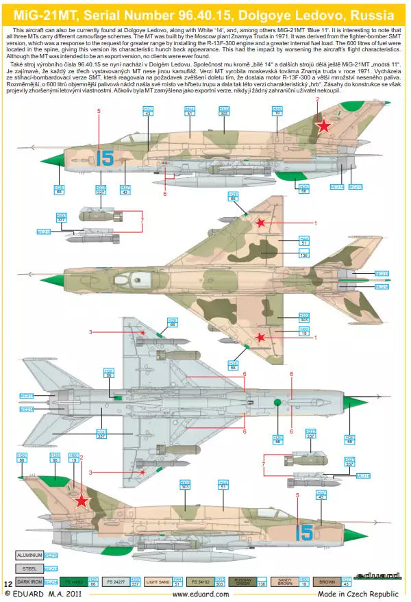 Eduard 84129 MiG-21SMT/MT, Weekend edition, 1:48