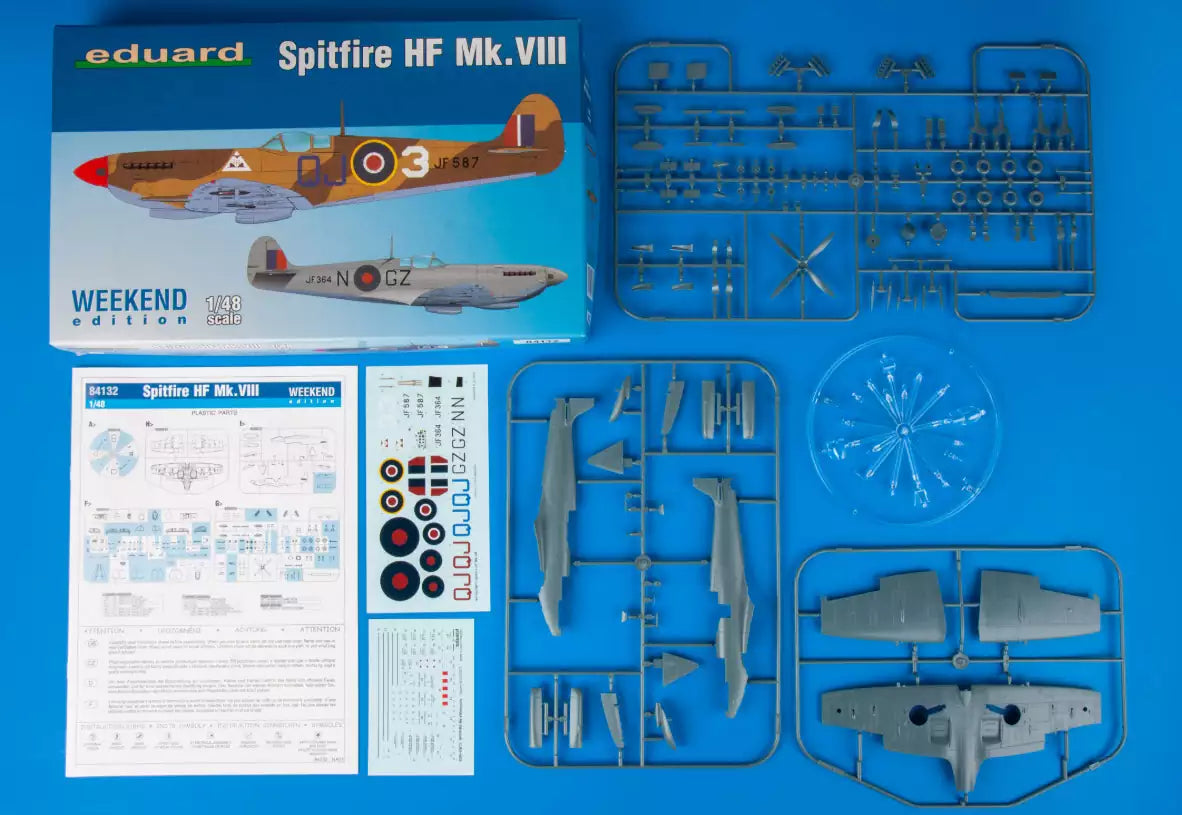 Inhalt: Eduard 84132 Supermarine Spitfire HF Mk. VIII, Weekend edition, 1:48