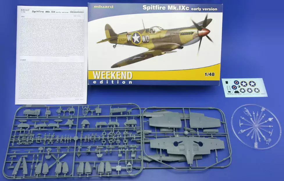 Inhalt: Eduard 84137 Supermarine Spitfire Mk.IXc early version, Weekend Edition, 1:48