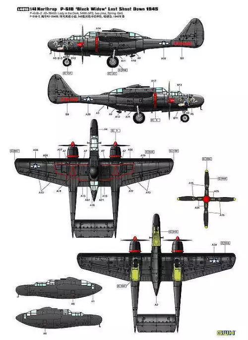 Great Wall Hobby L4810 Northrop P-61B "Black Widow"- Last Shoot Down 1945, 1:48