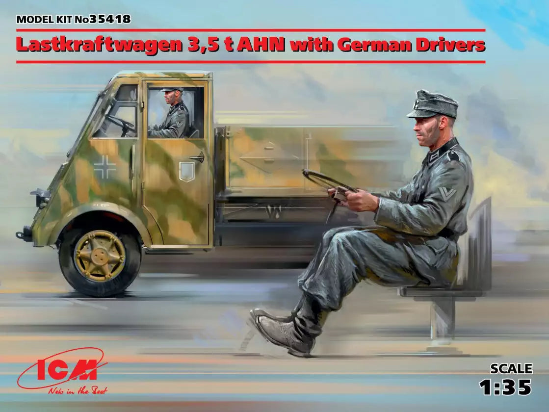 ICM 35418 Lastkraftwagen 3,5t AHN w.German Drivers, Limited, 1:35