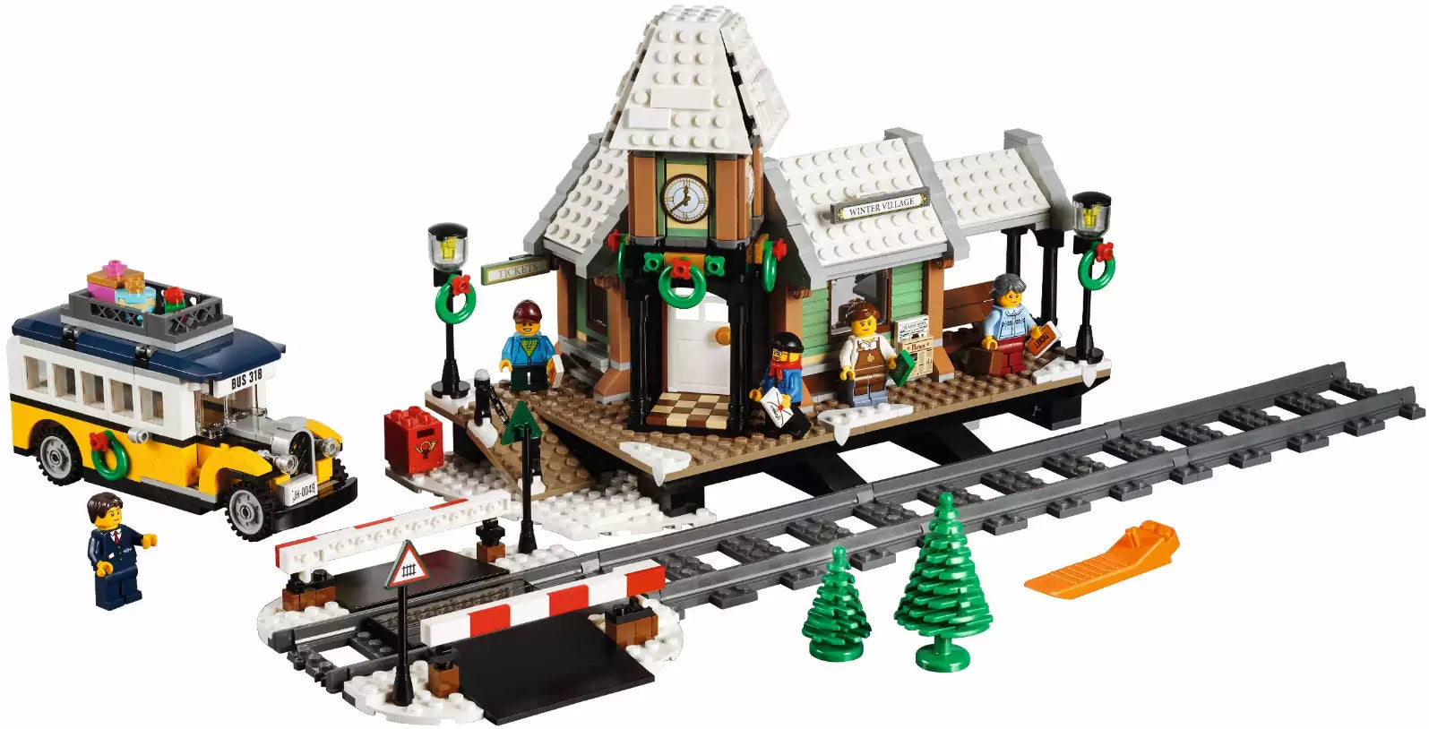 Inhalt: LEGO Creator 10259 Winterlicher Bahnhof