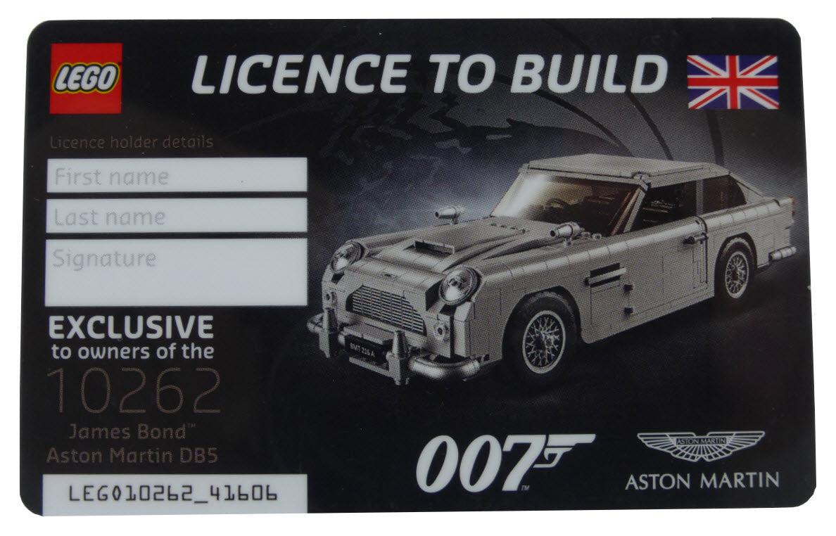 LEGO 5005665 "LICENCE TO BUILD" für James Bonds Aston Martin DB5, SNr. 41623