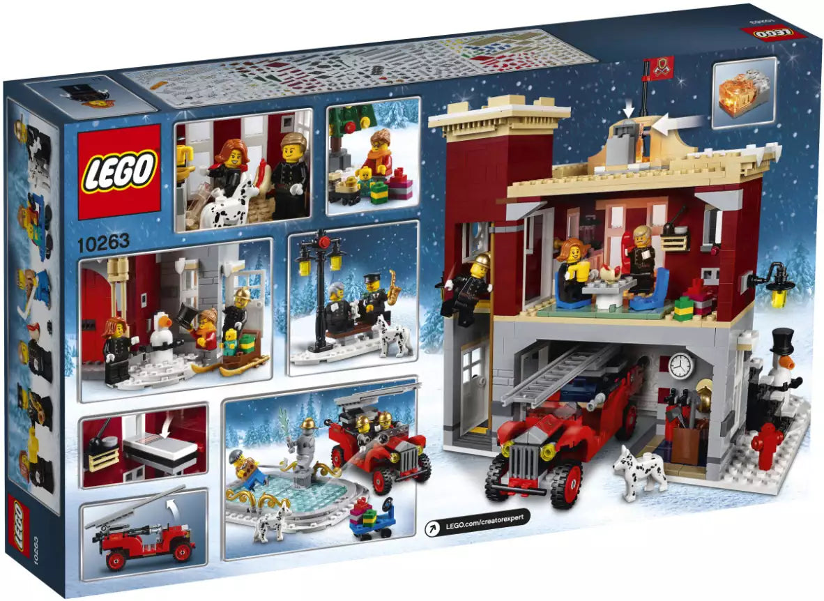 Box Rückansicht: LEGO Creator 10263 Winterliche Feuerwache