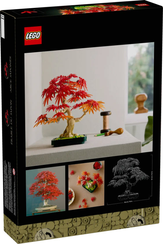Box Rückseite: LEGO Botanicals 10348 Japanischer Roter Ahorn - Bonsai-Baum