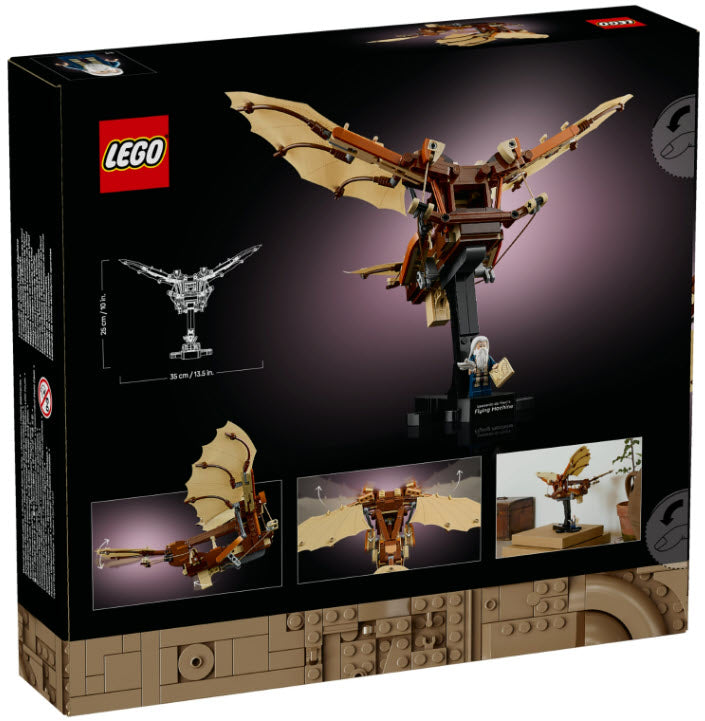 Box Rückseite: LEGO Icons 10363 Leonardo da Vincis Fluggerät